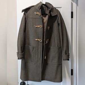 Jcrew olive green wool coat size 2